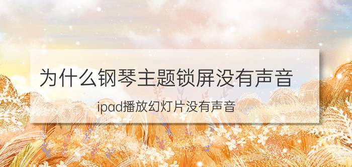 为什么钢琴主题锁屏没有声音 ipad播放幻灯片没有声音？